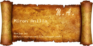 Miron Anilla névjegykártya
